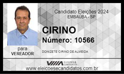 Candidato CIRINO 2024 - EMBAÚBA - Eleições