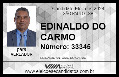 Candidato EDINALDO DO CARMO 2024 - SÃO PAULO - Eleições