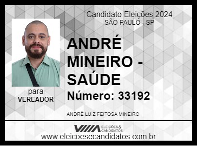 Candidato ANDRÉ MINEIRO - SAÚDE 2024 - SÃO PAULO - Eleições