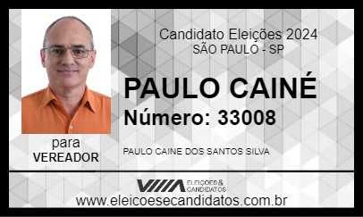 Candidato PAULO CAINÉ 2024 - SÃO PAULO - Eleições