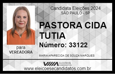 Candidato PASTORA CIDA TUTIA 2024 - SÃO PAULO - Eleições