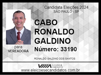 Candidato CABO RONALDO GALDINO 2024 - SÃO PAULO - Eleições