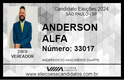 Candidato ANDERSON ALFA 2024 - SÃO PAULO - Eleições