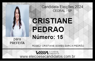 Candidato CRISTIANE PEDRAO 2024 - CEDRAL - Eleições