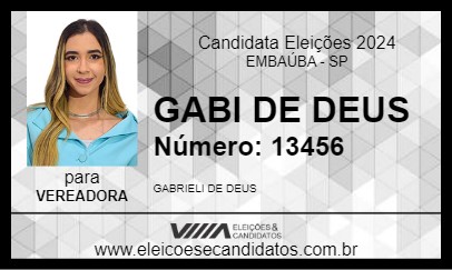 Candidato GABI DE DEUS 2024 - EMBAÚBA - Eleições