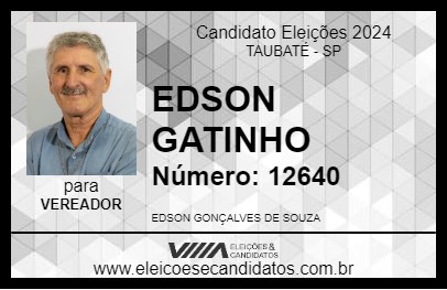 Candidato EDSON GATINHO 2024 - TAUBATÉ - Eleições