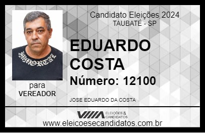 Candidato EDUARDO COSTA 2024 - TAUBATÉ - Eleições