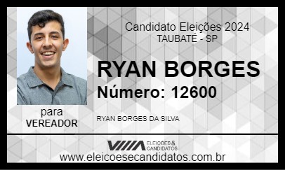 Candidato RYAN BORGES 2024 - TAUBATÉ - Eleições