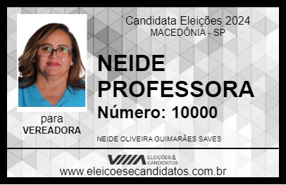 Candidato NEIDE PROFESSORA 2024 - MACEDÔNIA - Eleições