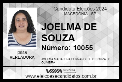 Candidato JOELMA DE SOUZA 2024 - MACEDÔNIA - Eleições