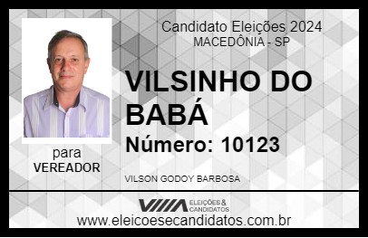 Candidato VILSINHO DO BABÁ 2024 - MACEDÔNIA - Eleições