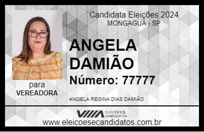 Candidato ANGELA DAMIÃO 2024 - MONGAGUÁ - Eleições