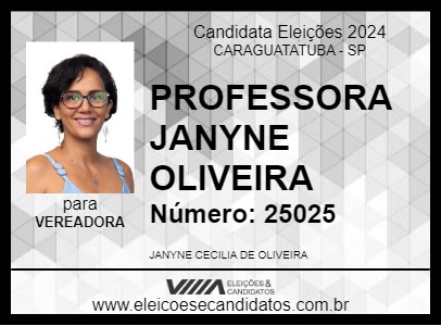 Candidato PROFESSORA JANYNE OLIVEIRA 2024 - CARAGUATATUBA - Eleições