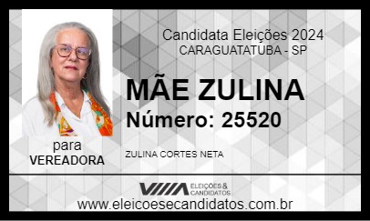 Candidato MÃE ZULINA 2024 - CARAGUATATUBA - Eleições