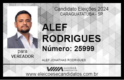 Candidato ALEF RODRIGUES 2024 - CARAGUATATUBA - Eleições