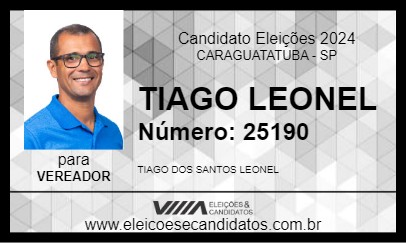 Candidato TIAGO LEONEL 2024 - CARAGUATATUBA - Eleições