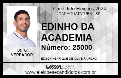 Candidato EDINHO DA ACADEMIA 2024 - CARAGUATATUBA - Eleições