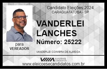 Candidato VANDERLEI LANCHES 2024 - CARAGUATATUBA - Eleições