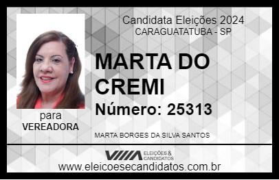 Candidato MARTA DO CREMI 2024 - CARAGUATATUBA - Eleições