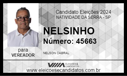 Candidato NELSINHO 2024 - NATIVIDADE DA SERRA - Eleições