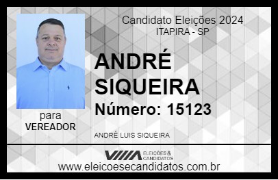 Candidato ANDRÉ SIQUEIRA 2024 - ITAPIRA - Eleições