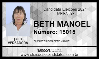 Candidato BETH MANOEL 2024 - ITAPIRA - Eleições