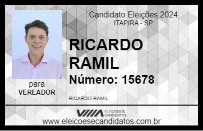 Candidato RICARDO RAMIL 2024 - ITAPIRA - Eleições