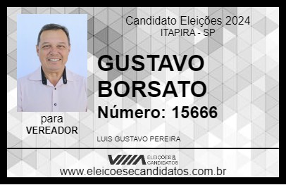 Candidato GUSTAVO BORSATO 2024 - ITAPIRA - Eleições