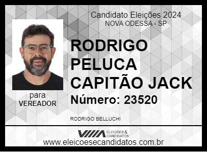 Candidato RODRIGO PELUCA CAPITÃO JACK 2024 - NOVA ODESSA - Eleições