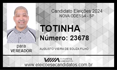 Candidato TOTINHA 2024 - NOVA ODESSA - Eleições