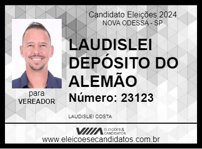 Candidato LAUDISLEI DEPÓSITO DO ALEMÃO 2024 - NOVA ODESSA - Eleições