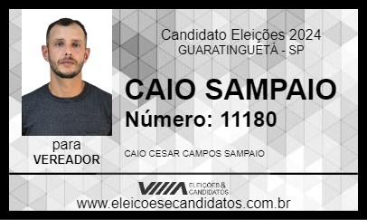 Candidato CAIO SAMPAIO 2024 - GUARATINGUETÁ - Eleições