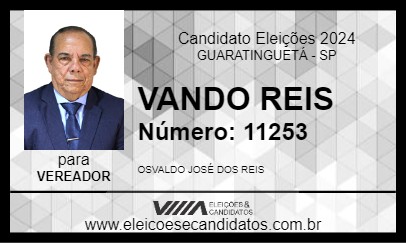 Candidato VANDO REIS 2024 - GUARATINGUETÁ - Eleições