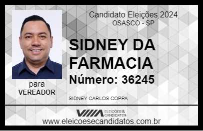 Candidato SIDNEY DA FARMACIA 2024 - OSASCO - Eleições