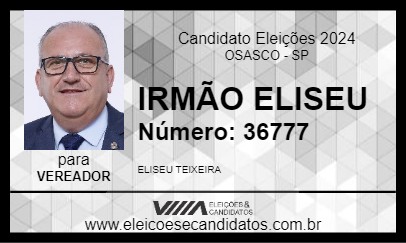 Candidato IRMÃO ELISEU 2024 - OSASCO - Eleições