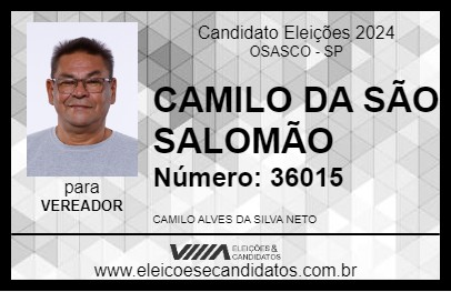 Candidato CAMILO DA SÃO SALOMÃO 2024 - OSASCO - Eleições