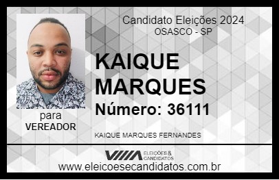 Candidato KAIQUE MARQUES 2024 - OSASCO - Eleições