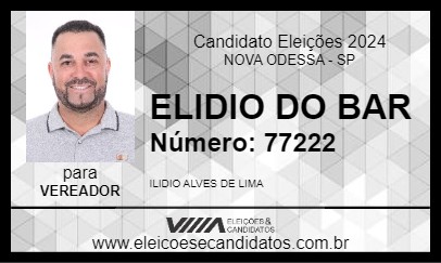 Candidato ELIDIO DO BAR 2024 - NOVA ODESSA - Eleições