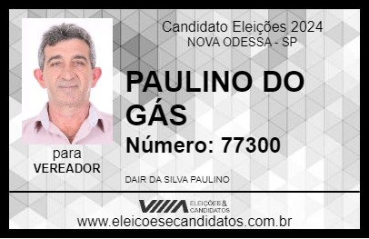 Candidato PAULINO DO GÁS 2024 - NOVA ODESSA - Eleições