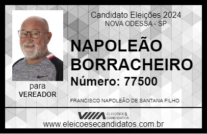 Candidato NAPOLEÃO BORRACHEIRO 2024 - NOVA ODESSA - Eleições