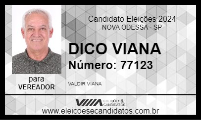 Candidato DICO VIANA 2024 - NOVA ODESSA - Eleições