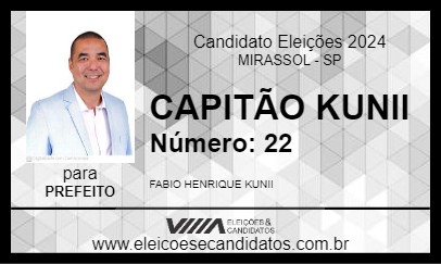 Candidato CAPITÃO KUNII 2024 - MIRASSOL - Eleições