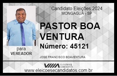 Candidato PASTOR BOA VENTURA 2024 - MONGAGUÁ - Eleições