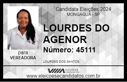 Candidato LOURDES DO AGENOR 2024 - MONGAGUÁ - Eleições