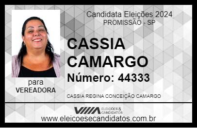 Candidato CASSIA CAMARGO 2024 - PROMISSÃO - Eleições