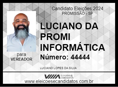 Candidato LUCIANO DA PROMI INFORMÁTICA 2024 - PROMISSÃO - Eleições