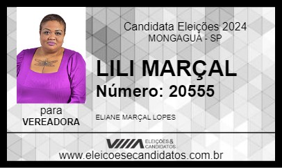 Candidato LILI MARÇAL 2024 - MONGAGUÁ - Eleições