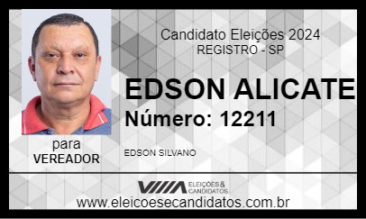 Candidato EDSON ALICATE 2024 - REGISTRO - Eleições