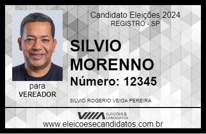 Candidato SILVIO MORENNO 2024 - REGISTRO - Eleições