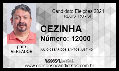 Candidato CEZINHA 2024 - REGISTRO - Eleições